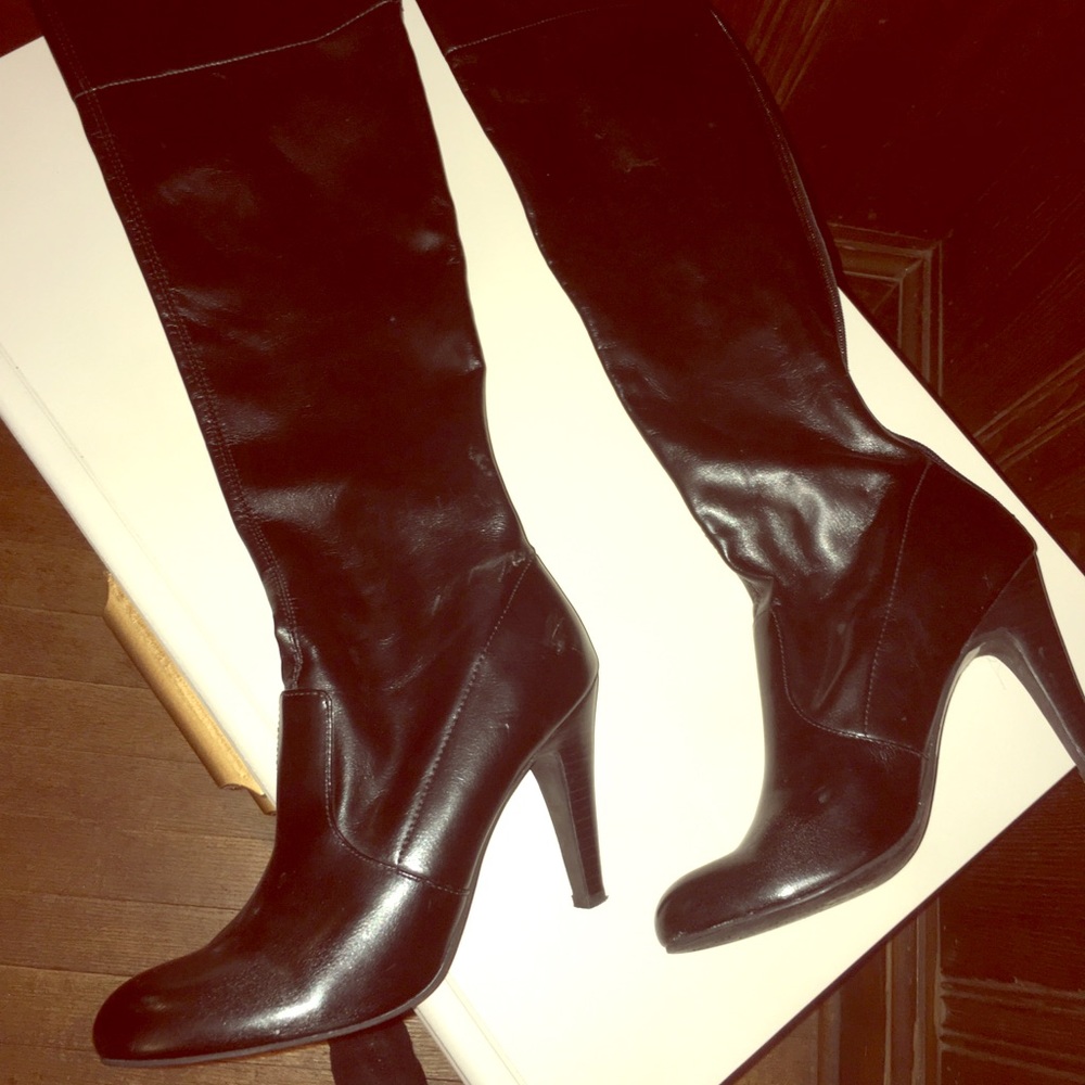 Knee high black boots